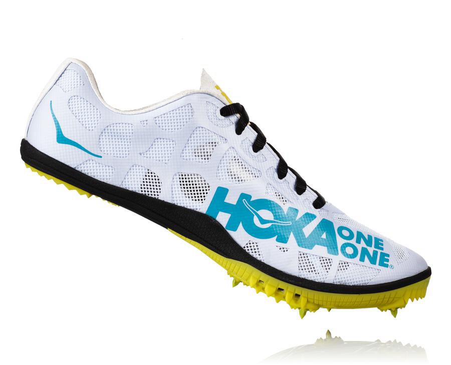 Hoka One One Spikes Mens White/Blue - Rocket X - 37852BVPT